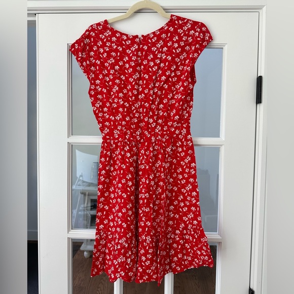 J.Crew Mercantile red and white faux wrap dress - Picture 4 of 5